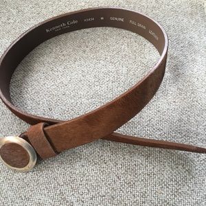 Kenneth Cole hair on hide brown belt. Never worn.